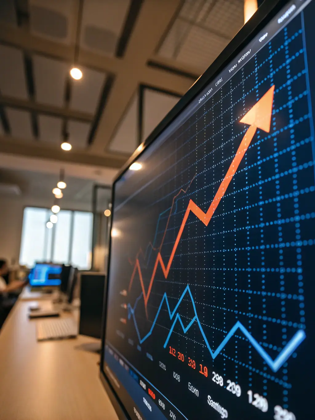 A graph showing a steady upward trend line, illustrating the predictable growth potential of Aura Investments' strategies.